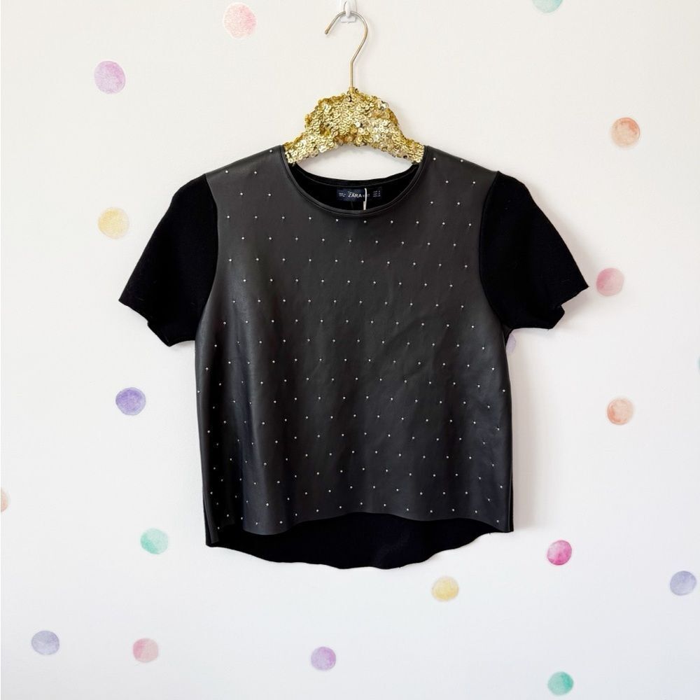 Zara Black Studded Knit Top